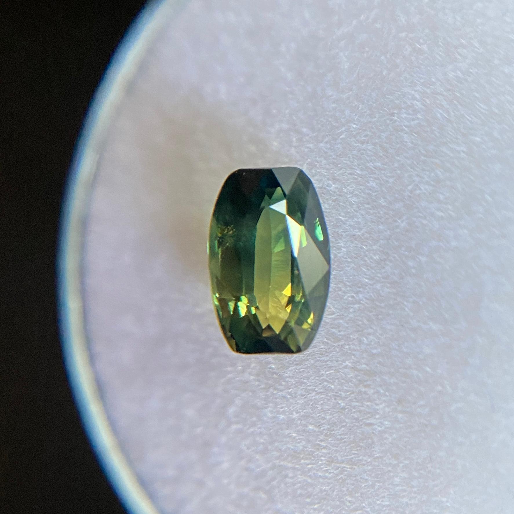GIA Certified 1.12ct Parti Colour Australian Sapphire Blue Untreated Cushion Cut For Sale 3