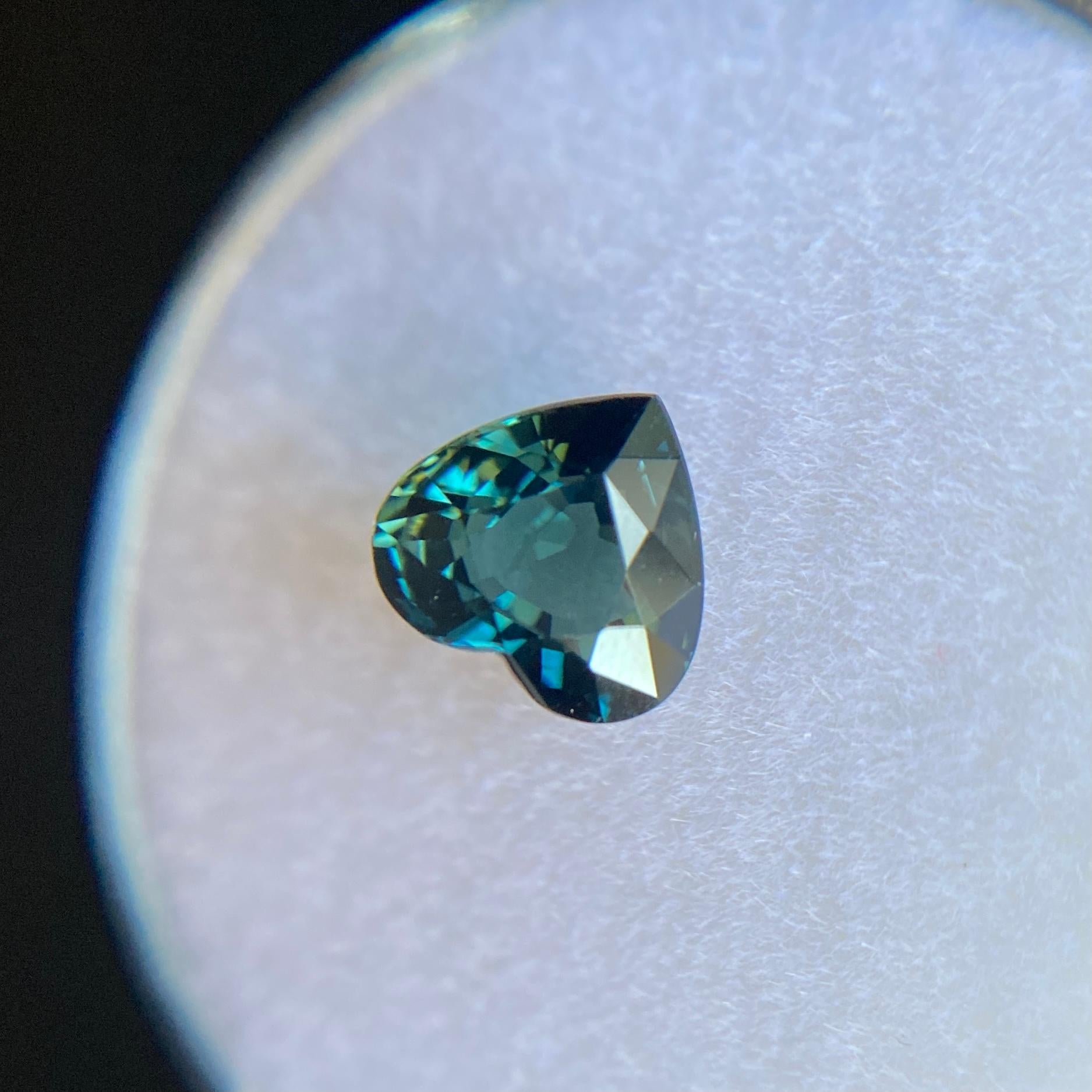 GIA Certified 1.12ct UNTREATED Green Blue Sapphire Heart Cut Loose Rare Gemstone 2