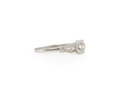 GIA Certified 1.13 Carat Art Deco Diamond Platinum Engagement Ring