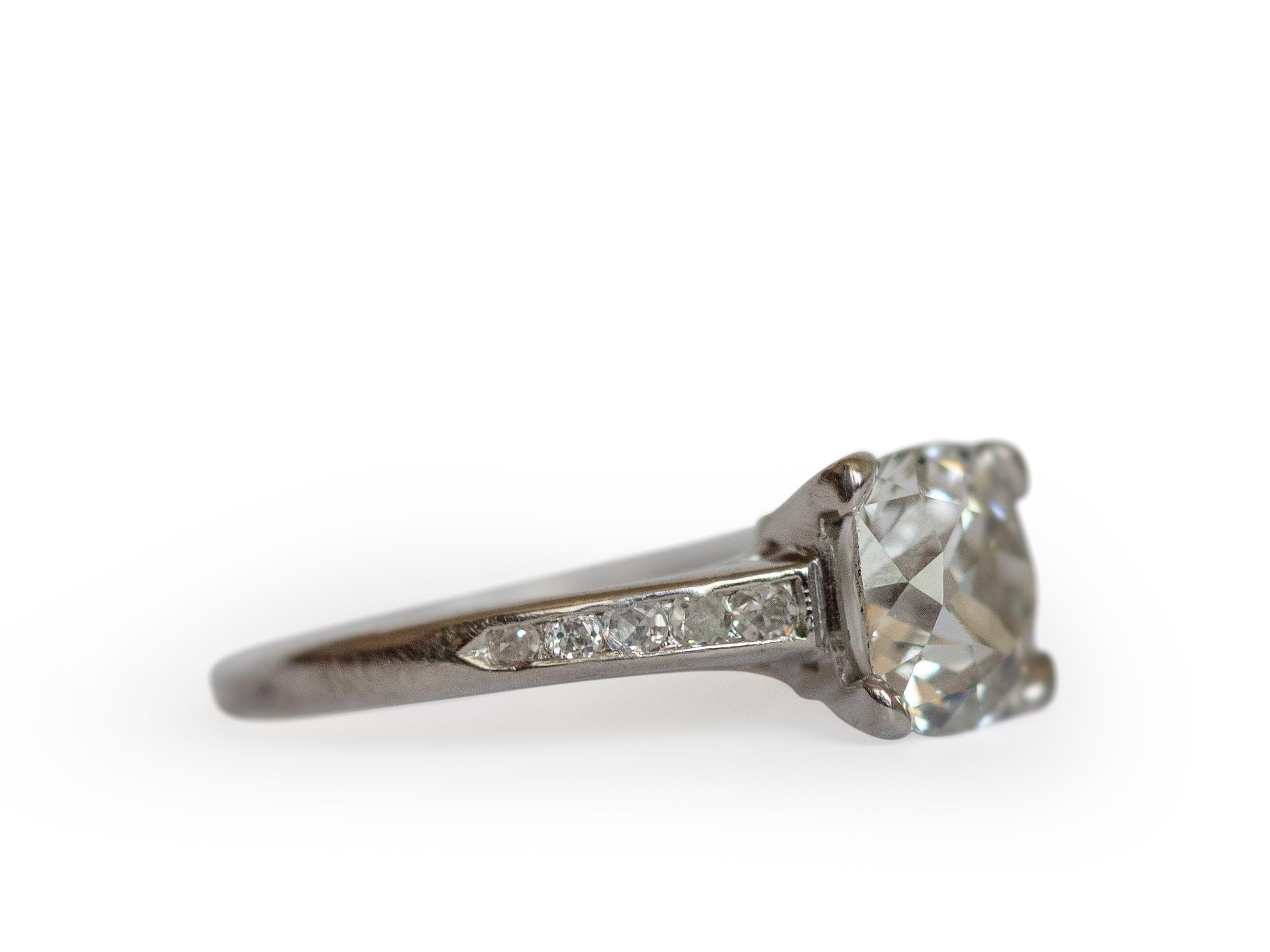 Art Deco GIA Certified 1.13 Carat Diamond Platinum Engagement Ring For Sale