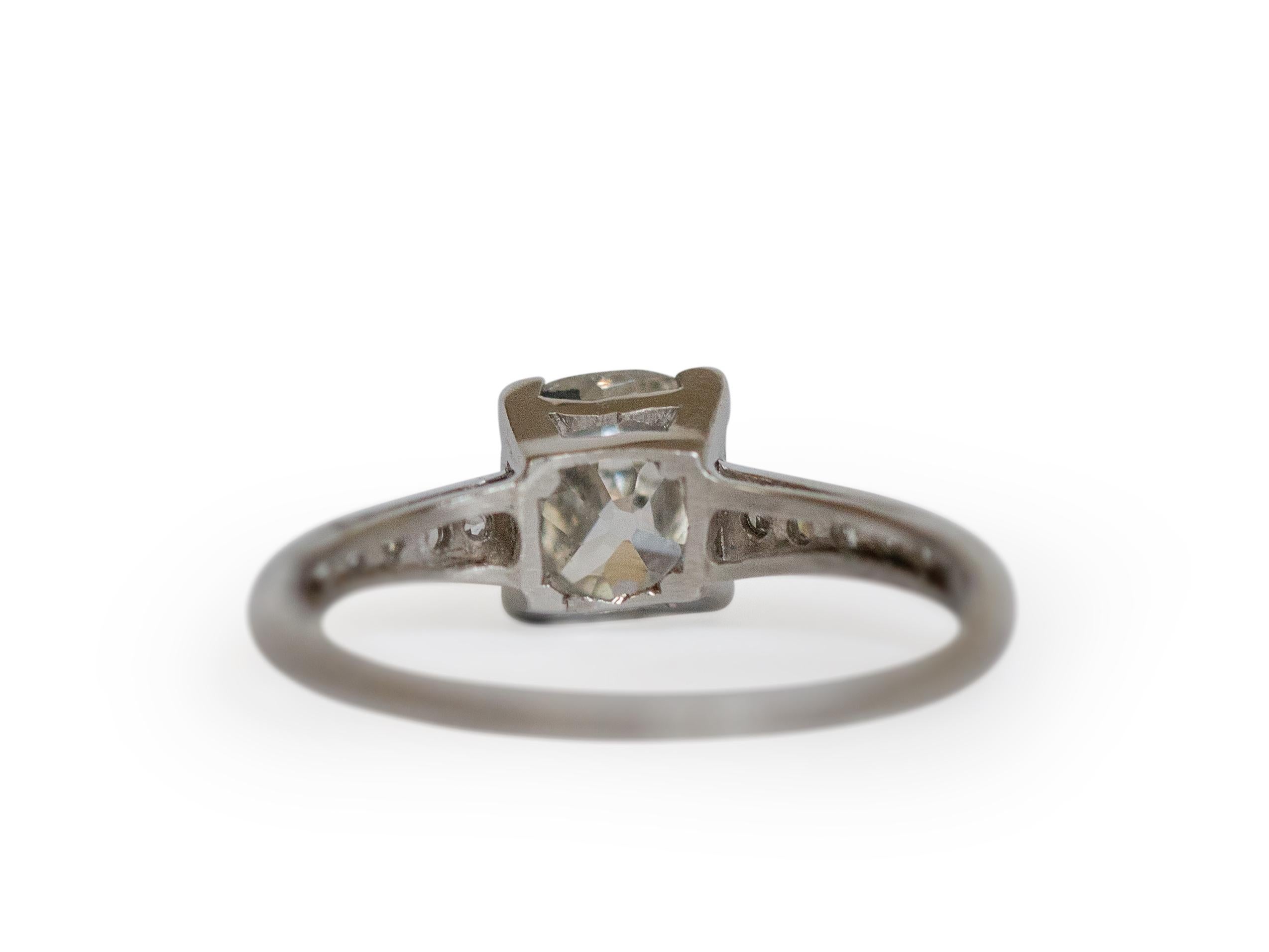 Cushion Cut GIA Certified 1.13 Carat Diamond Platinum Engagement Ring For Sale