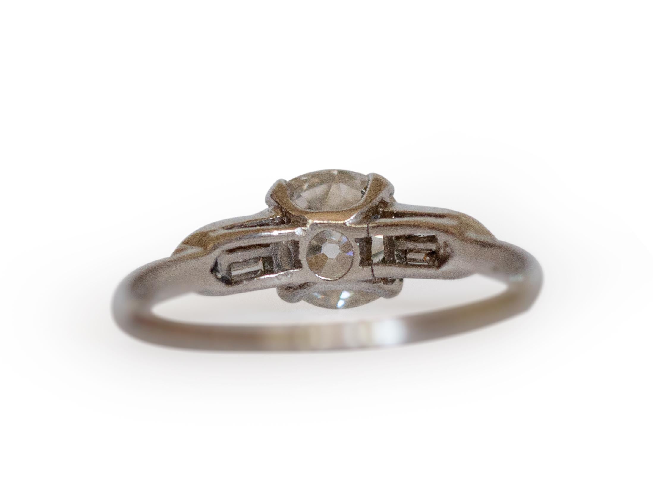 Art Deco GIA Certified 1.13 Carat Diamond Platinum Engagement Ring For Sale