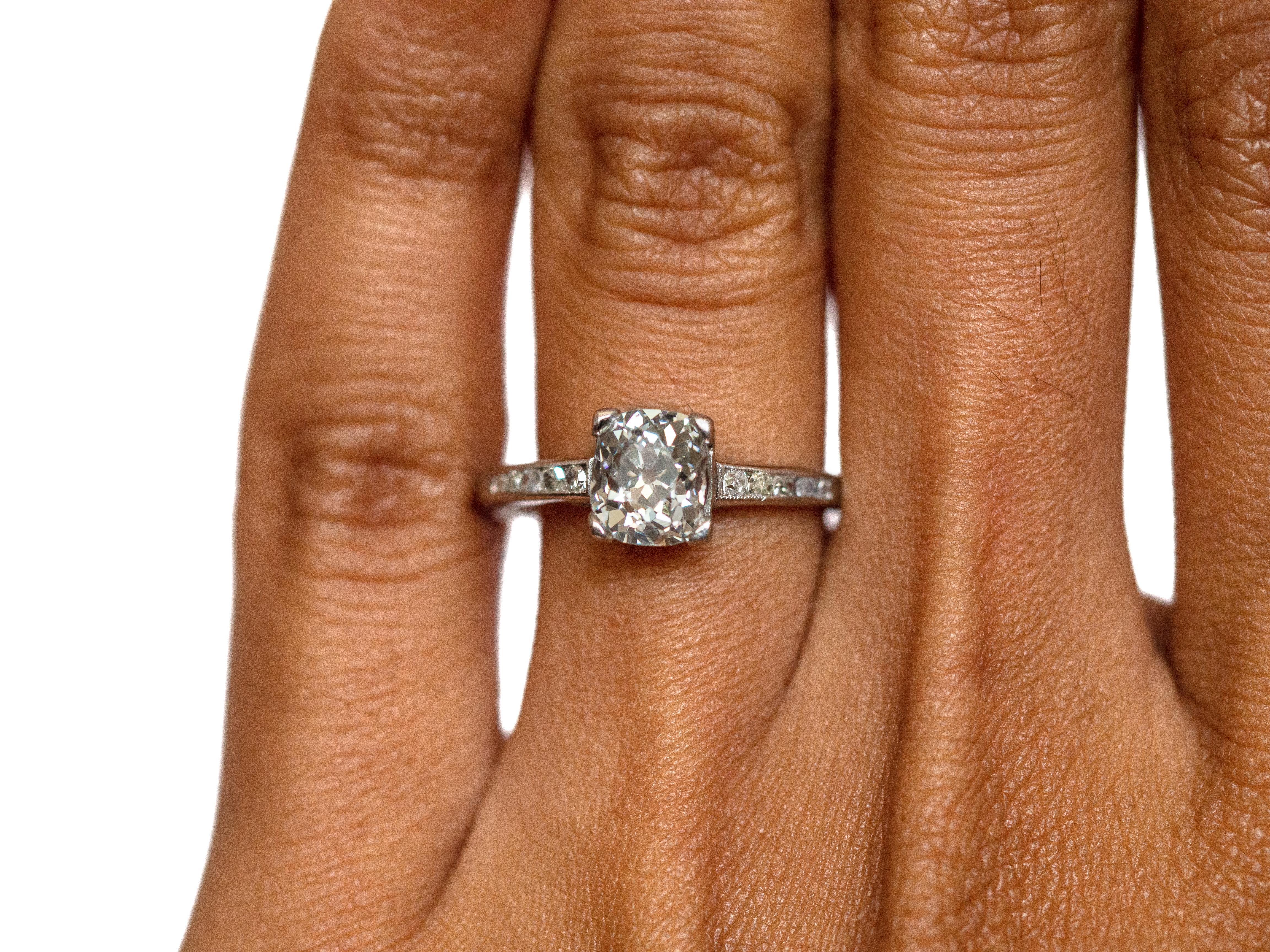 Women's or Men's GIA Certified 1.13 Carat Diamond Platinum Engagement Ring For Sale