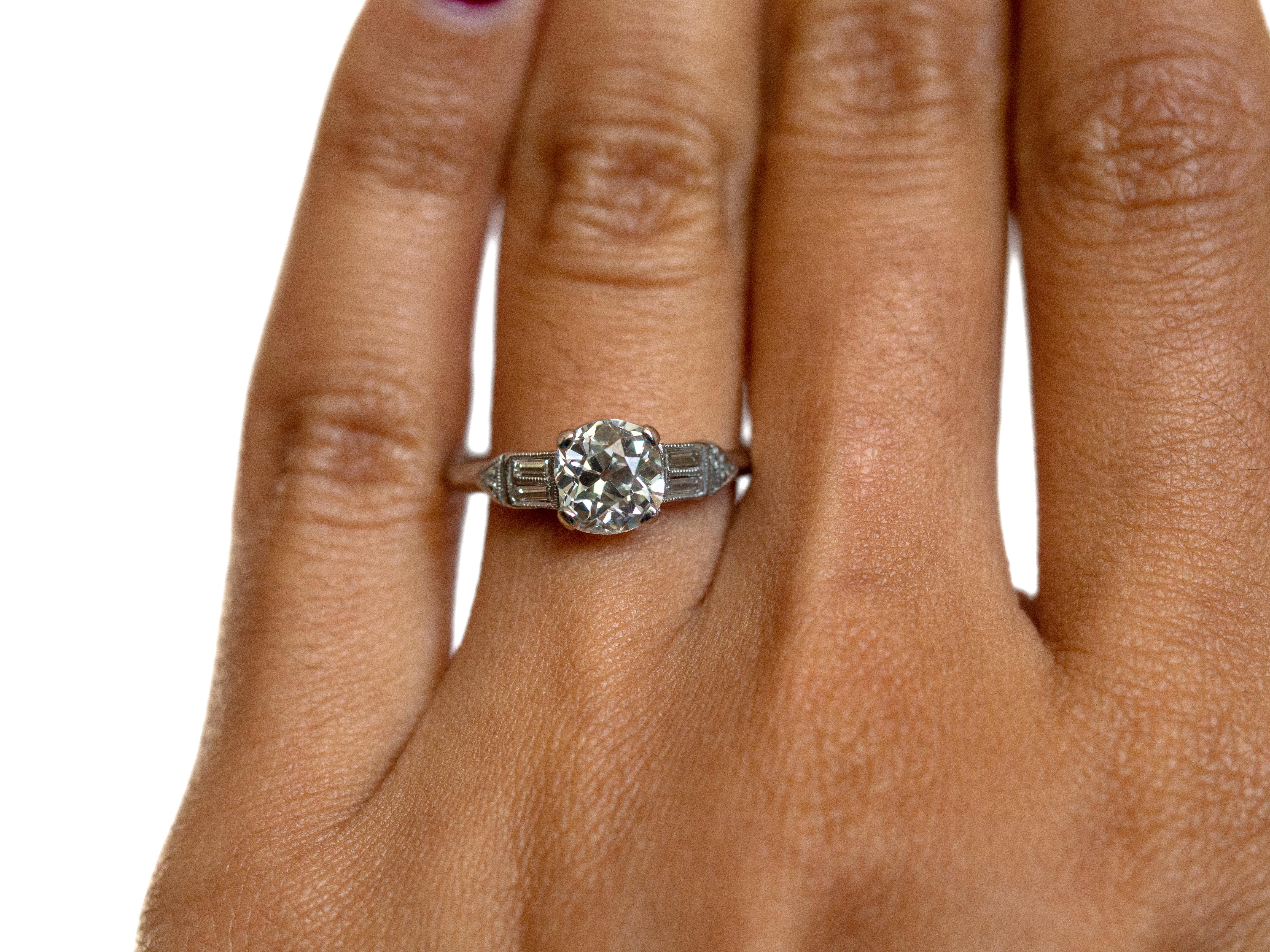 GIA Certified 1.13 Carat Diamond Platinum Engagement Ring In Good Condition For Sale In Atlanta, GA