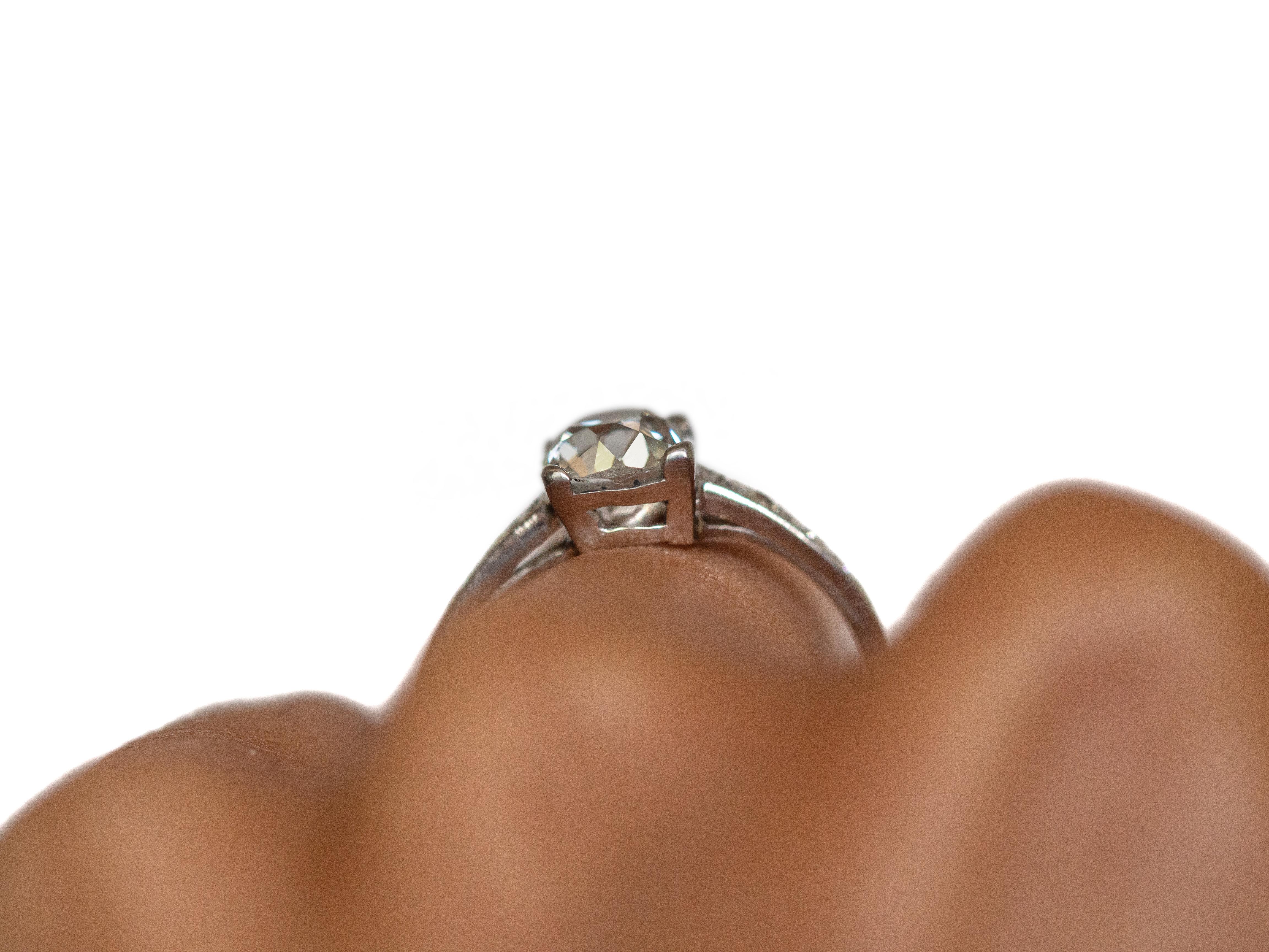 GIA Certified 1.13 Carat Diamond Platinum Engagement Ring For Sale 2
