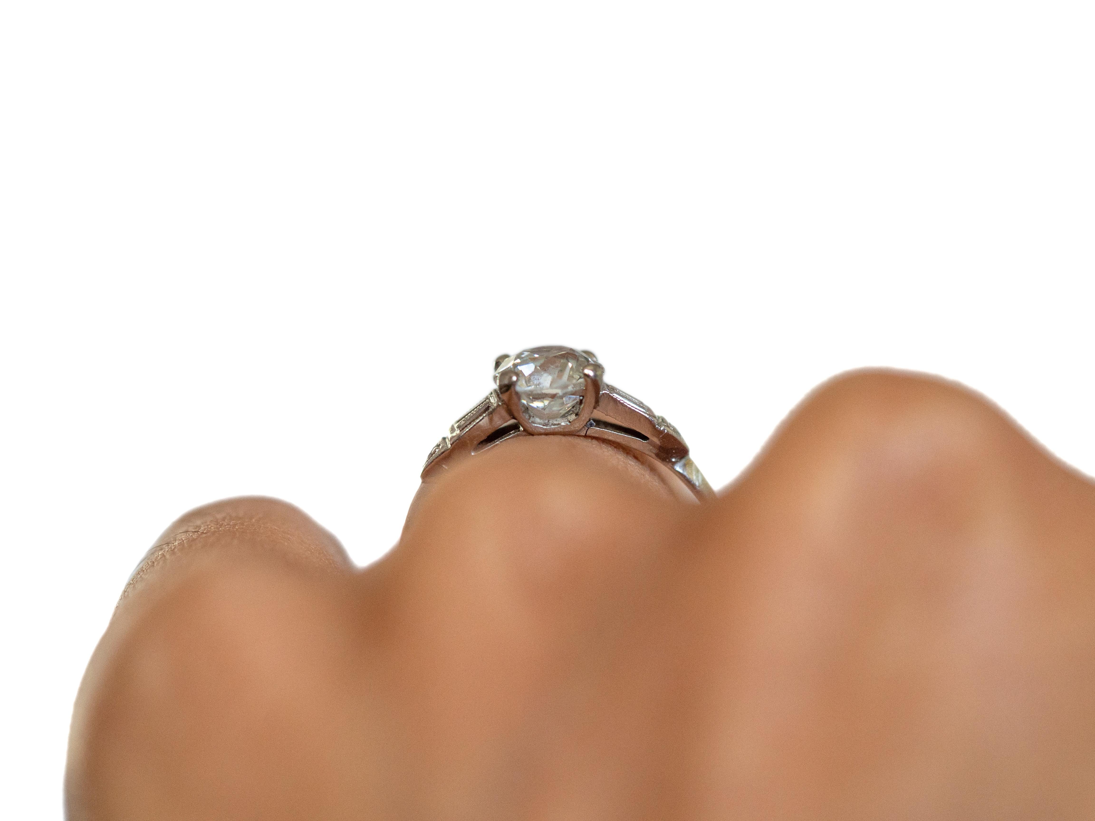 GIA Certified 1.13 Carat Diamond Platinum Engagement Ring For Sale 1