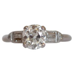 Antique GIA Certified 1.13 Carat Diamond Platinum Engagement Ring