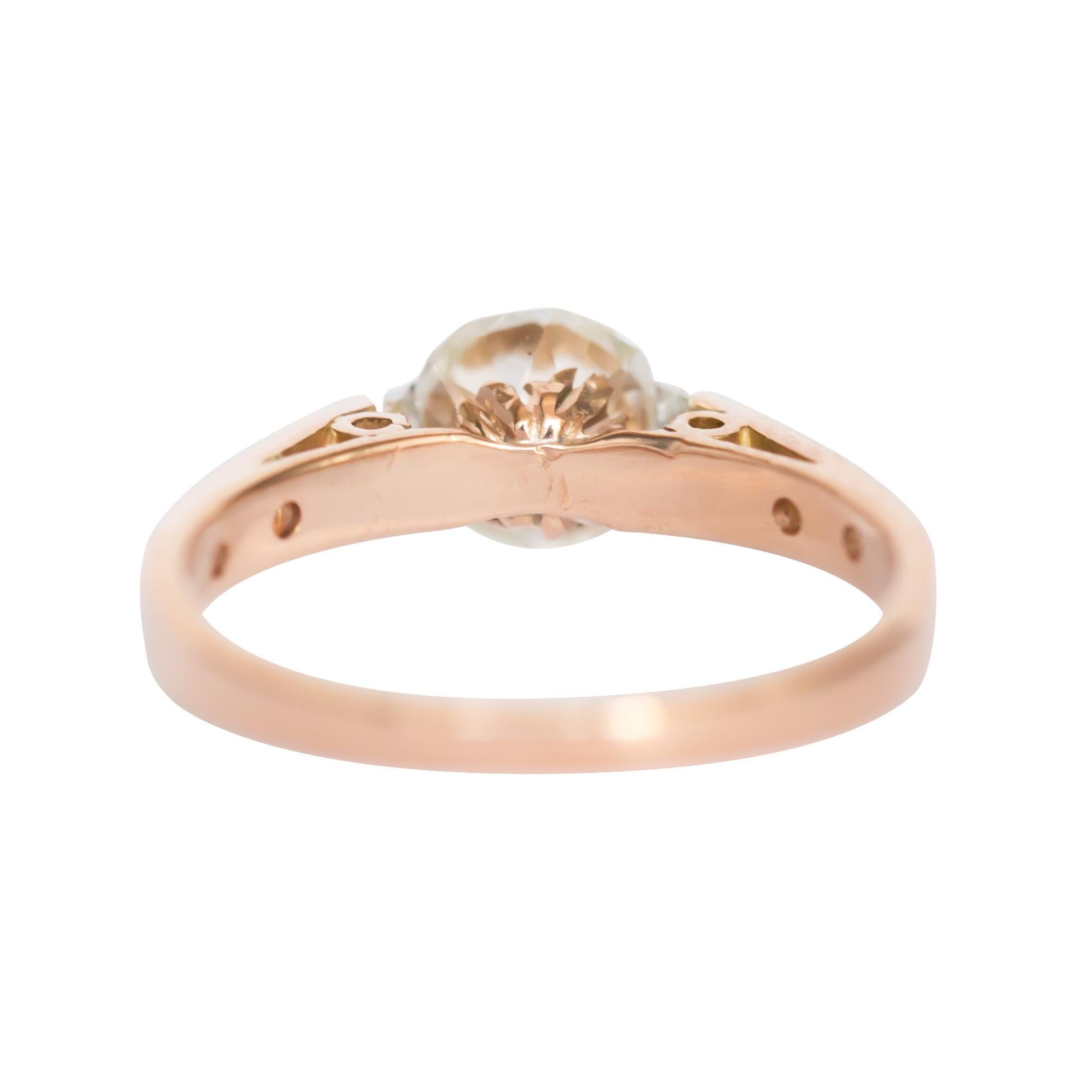 GIA Certified 1.13 Carat Diamond Yellow Gold and Platinum Engagement Ring In Good Condition For Sale In Hicksville, NY