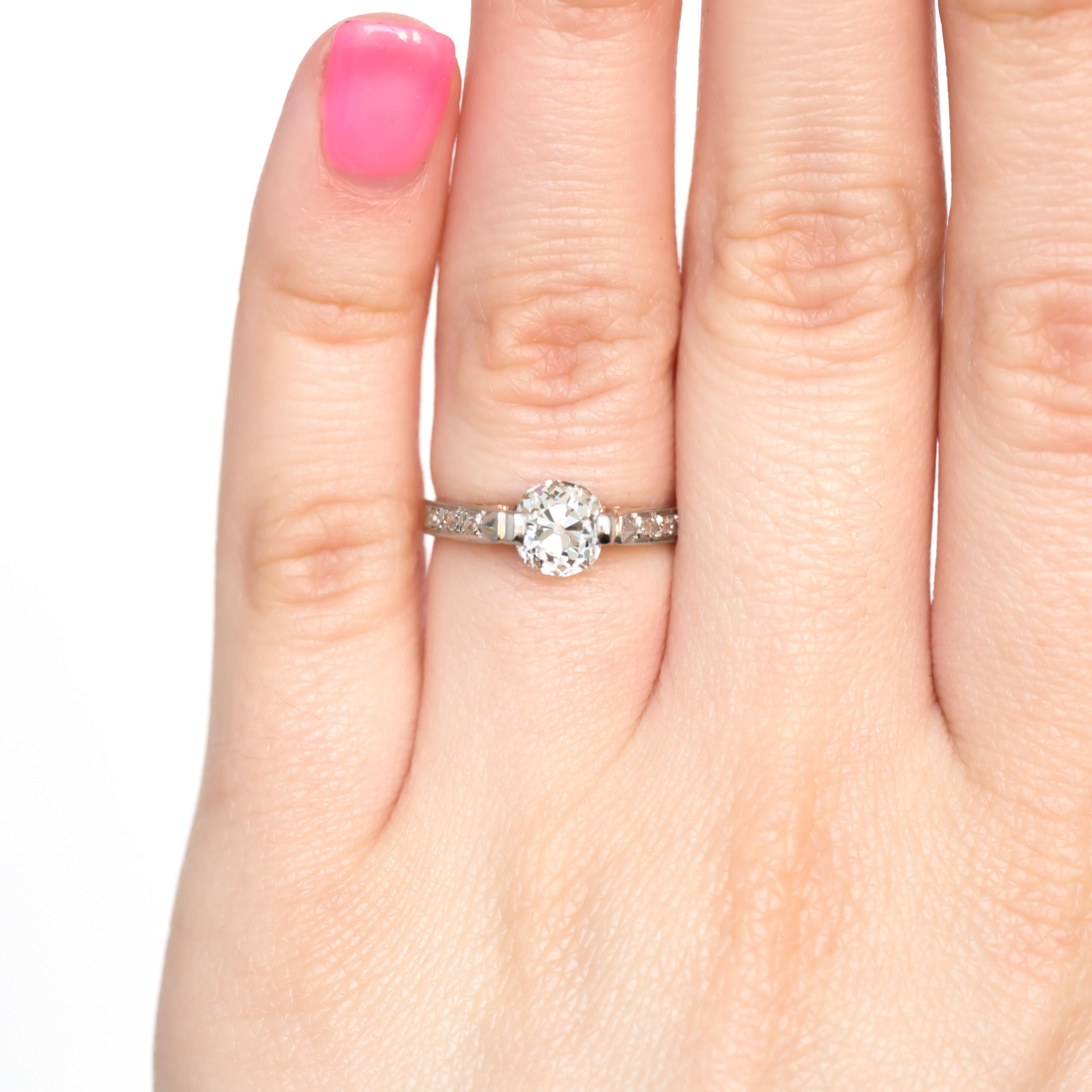 GIA Certified 1.13 Carat Diamond Yellow Gold and Platinum Engagement Ring For Sale 1