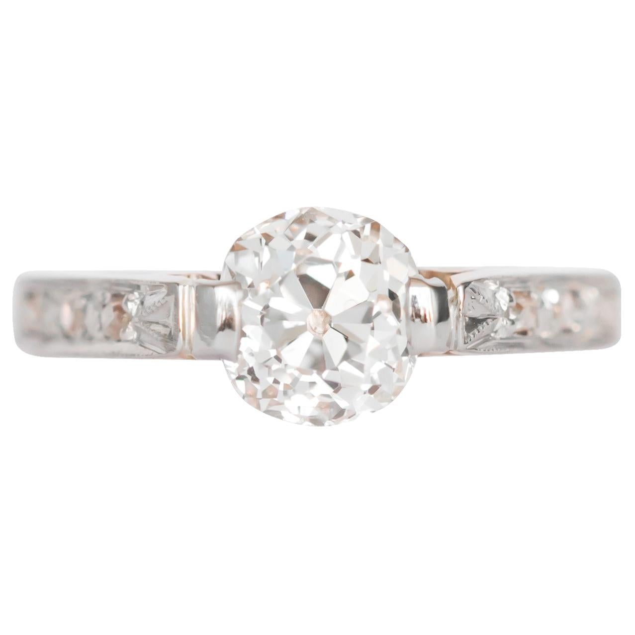 Verlobungsring aus Gelbgold und Platin mit GIA-zertifiziertem 1,13 Karat Diamant