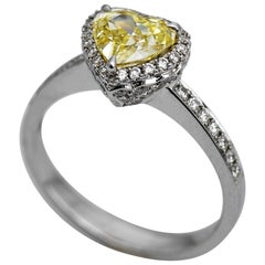 GIA Certified 1.13 Carat Heart Shaped Diamond Engagement Ring