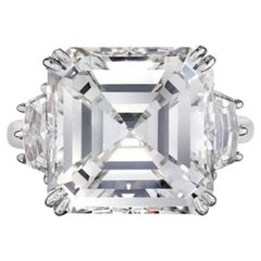 GIA Certified 15 Carat Asscher Cut Diamond Ring