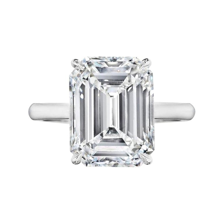 GIA Certified 11.32 Carat Emerald Cut Diamond Engagement Ring at 1stDibs
