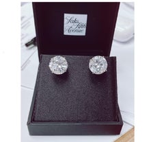 GIA Certified 12.36 Carat Diamond Stud Earrings I VS2