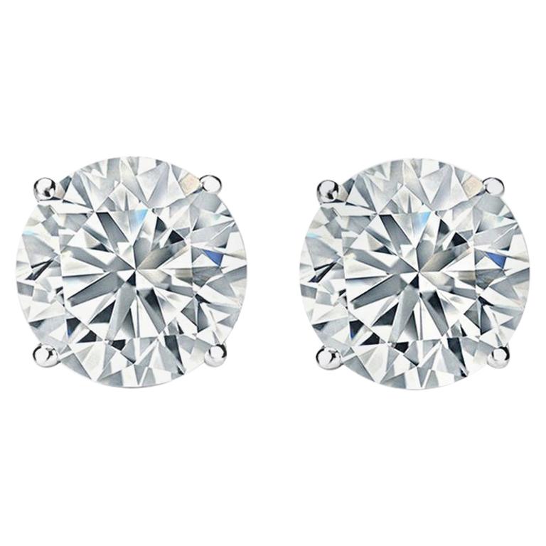 GIA Certified 11.36 Carat Diamond Stud Earrings For Sale