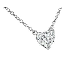 GIA Certified 1.13ct Diamond Heart Solitaire Pendant Necklace