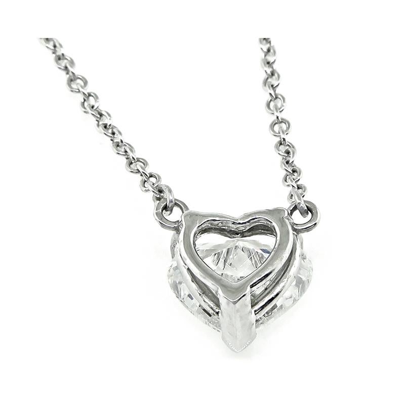 diamond heart solitaire necklace
