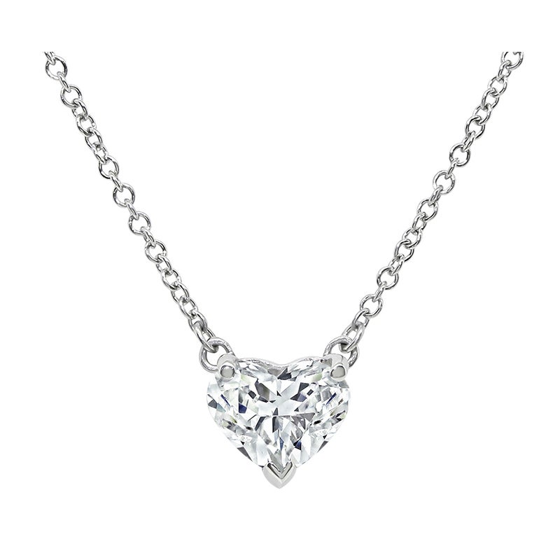 GIA-zertifizierte 1,13 Karat Diamant Herz Solitär Anhänger Halskette