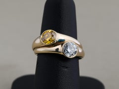 GIA-zertifiziert 1,13ct Fancy Vivid Orange-Gelb & 1,09ct E Diamant Toi et Moi