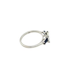 GIA Certified 1.13ct Marquise Diamond Set With 2 Matching Sapphire