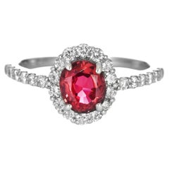 Bague en platine sertie d'un spinelle birman de 1,14 carat, certifié GIA, sans chaleur