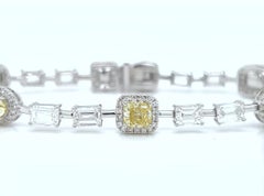 GIA-Certified 11.42ct Natural Diamond By Yard Bracelet in 18K White Gold Bridal