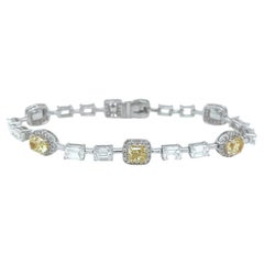 GIA-Certified 11.42ct Natural Diamond By Yard Bracelet in 18K White Gold Bridal