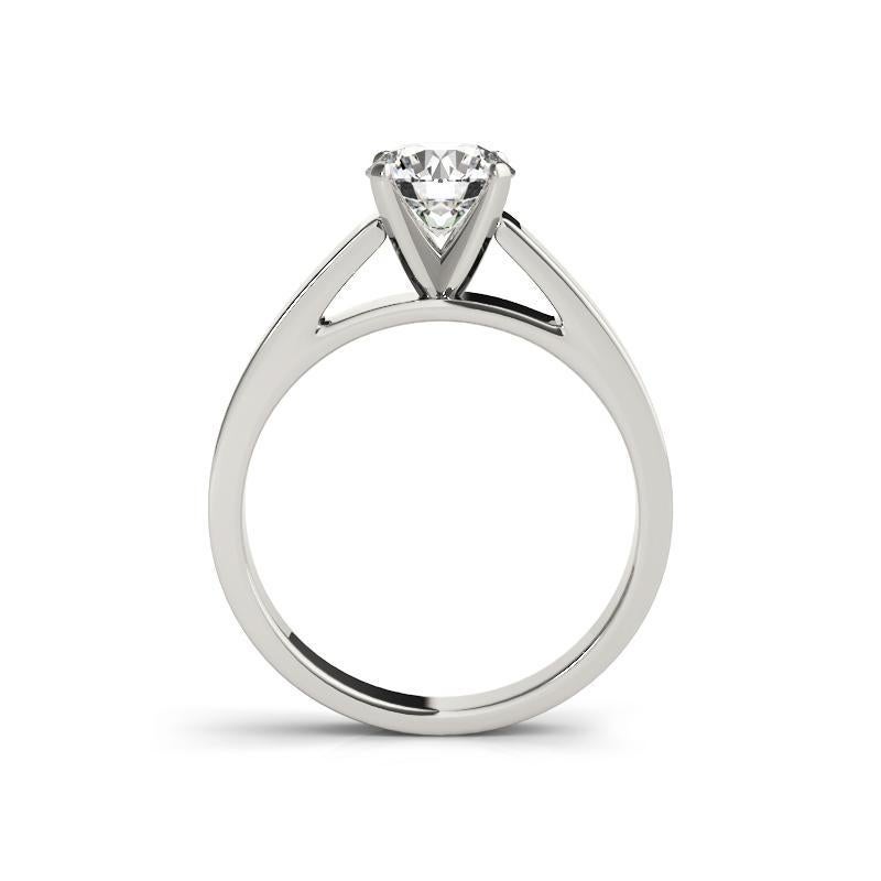Anello di diamanti in platino con solitario classico a cattedrale rotondo da 1,14 carati certificato GIA In condizioni Nuovo in vendita a New York, NY