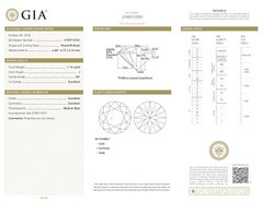 Collana con ciondolo a raggiera di diamanti rotondi certificati GIA da 1,14 carati in oro bianco