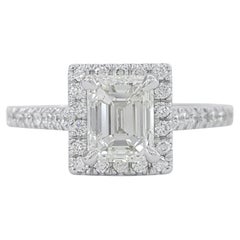 GIA Certified 1.15 Carat Emerald Cut Diamond Ring