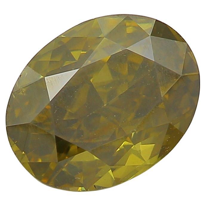 Diamante amarillo verdoso marrón oscuro de fantasía de 1,15 quilates certificado por GIA
