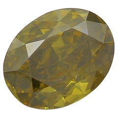 GIA Certified 1.15 Carat Fancy Dark Brown Greenish Yellow Diamond
