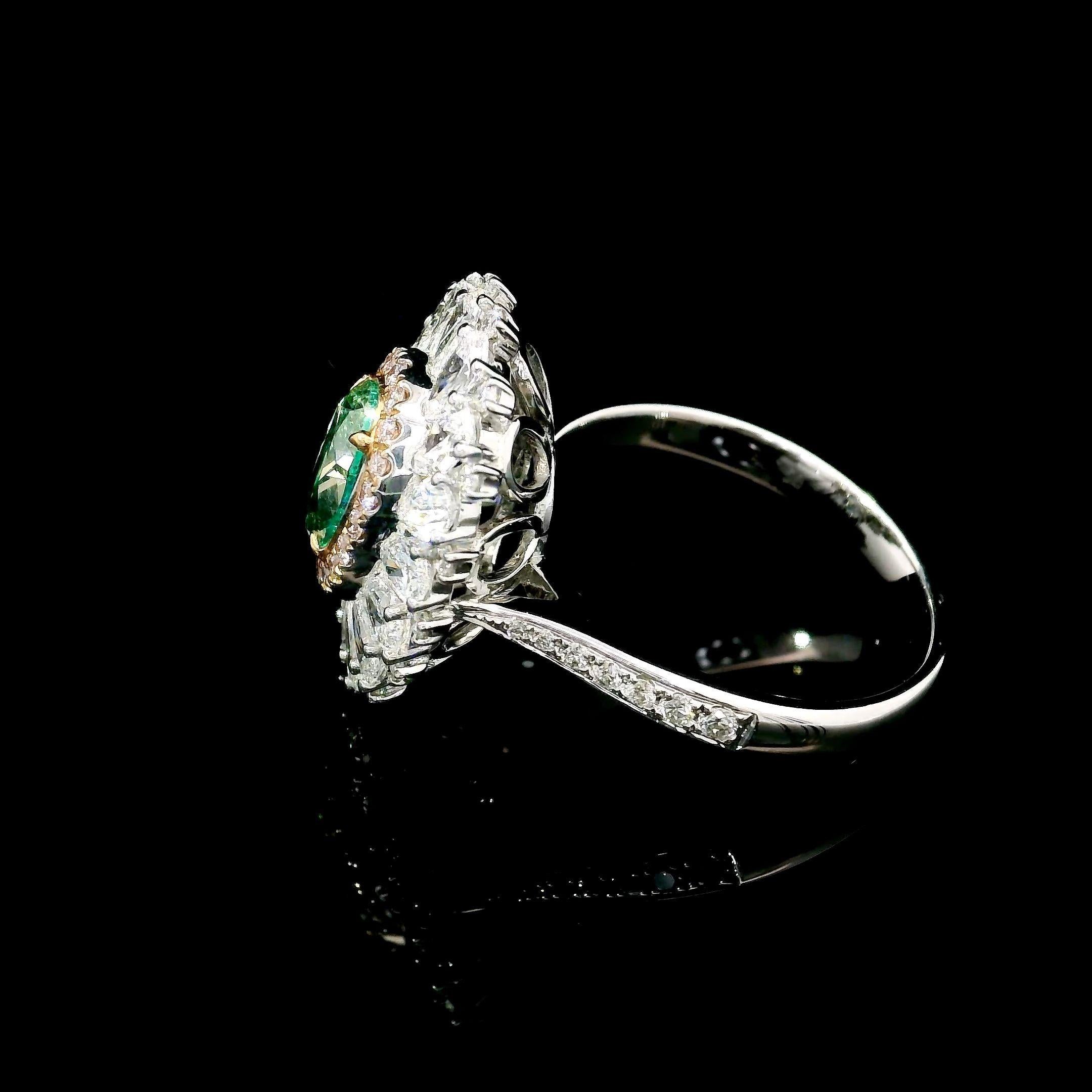 Bague fantaisie en diamant jaune clair vert clair de 1,15 carat de pureté VS1 certifié par le GIA en vente 1