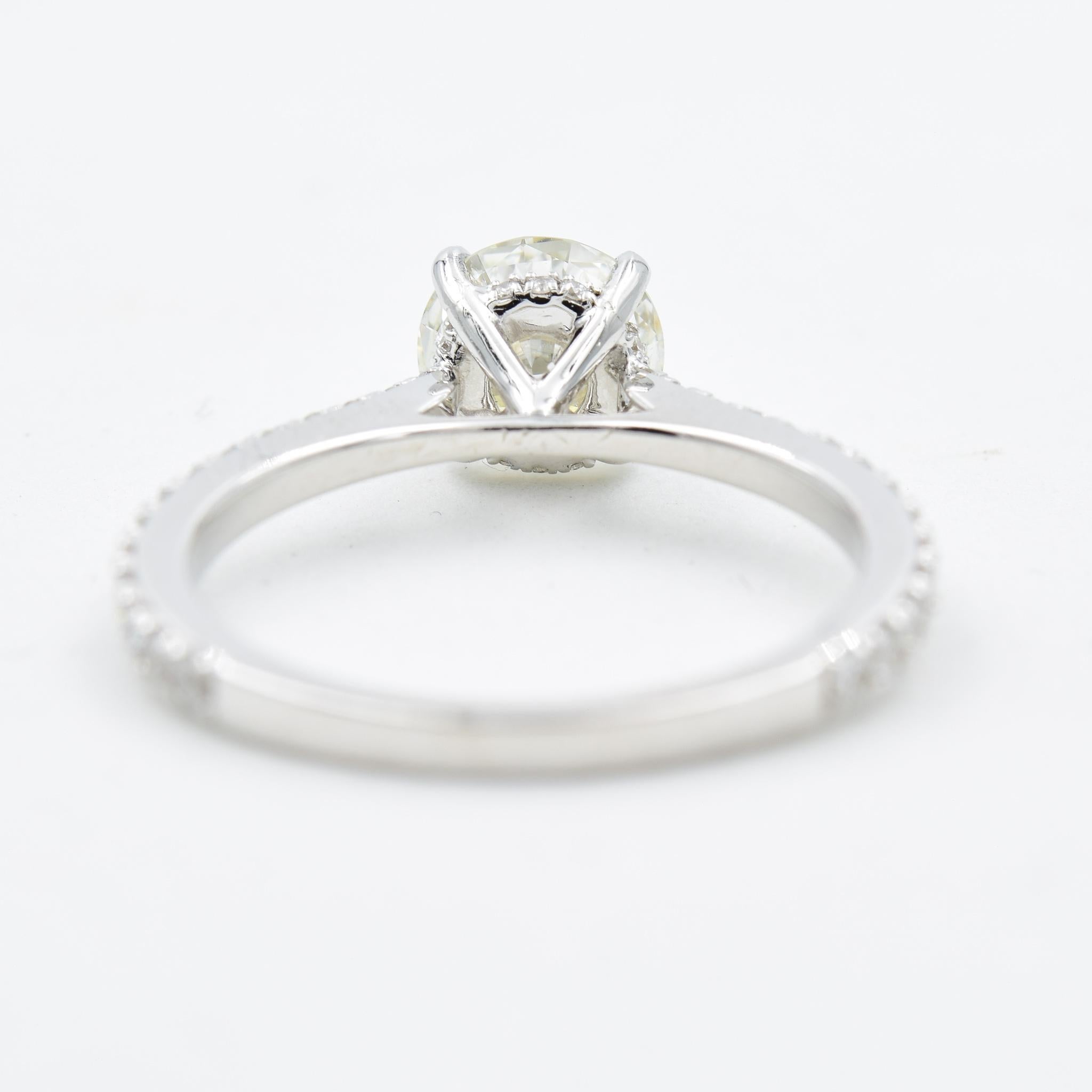 Round Cut GIA Certified 1.15 Carat Round Diamond Engagement Ring 1.54 Carat