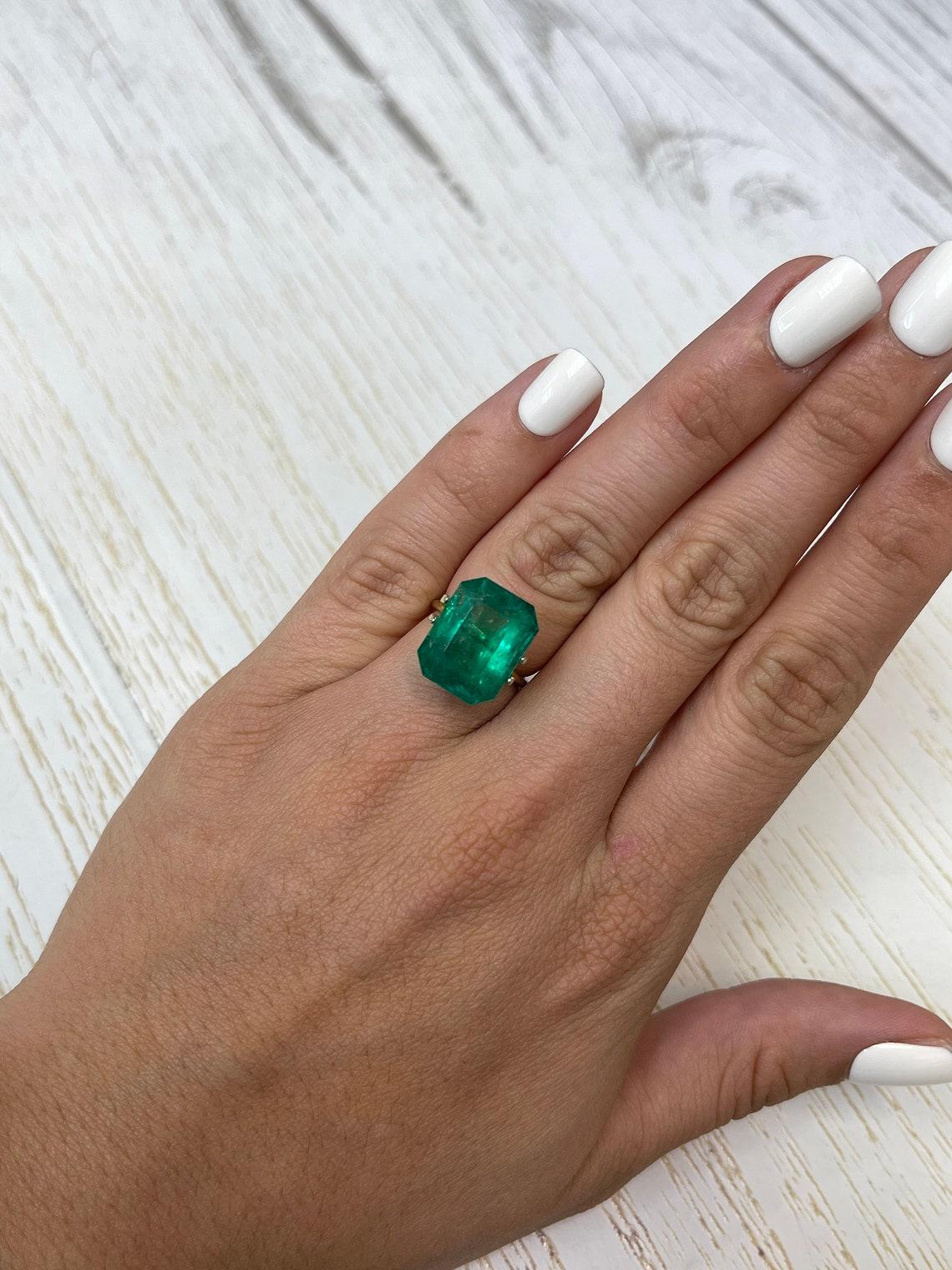 GIA zertifiziert 11,52 Karat feiner Smaragdschliff kolumbianischen Smaragd - Mai-Geburtsstein im Angebot 3