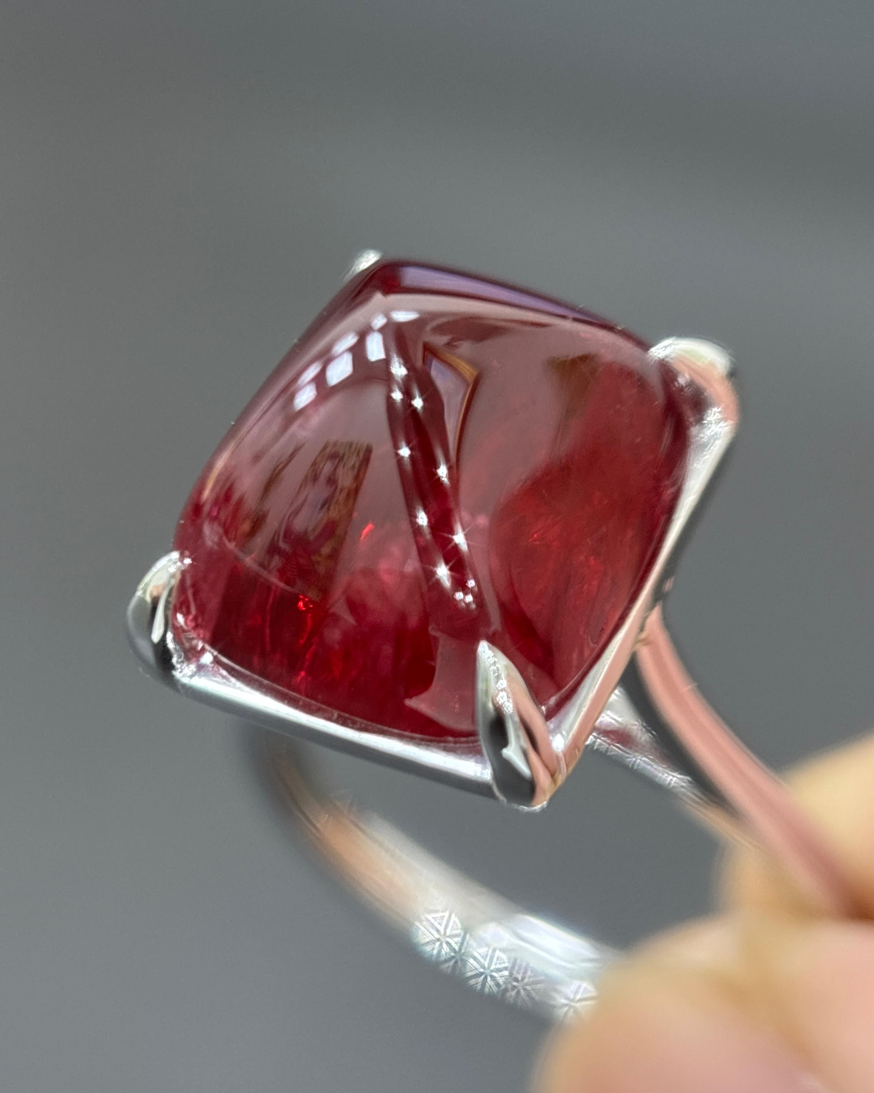 GIA zertifiziert 11,56 Karat Burma keine Hitze Spinell Sugarloaf Platin Ring im Angebot 4