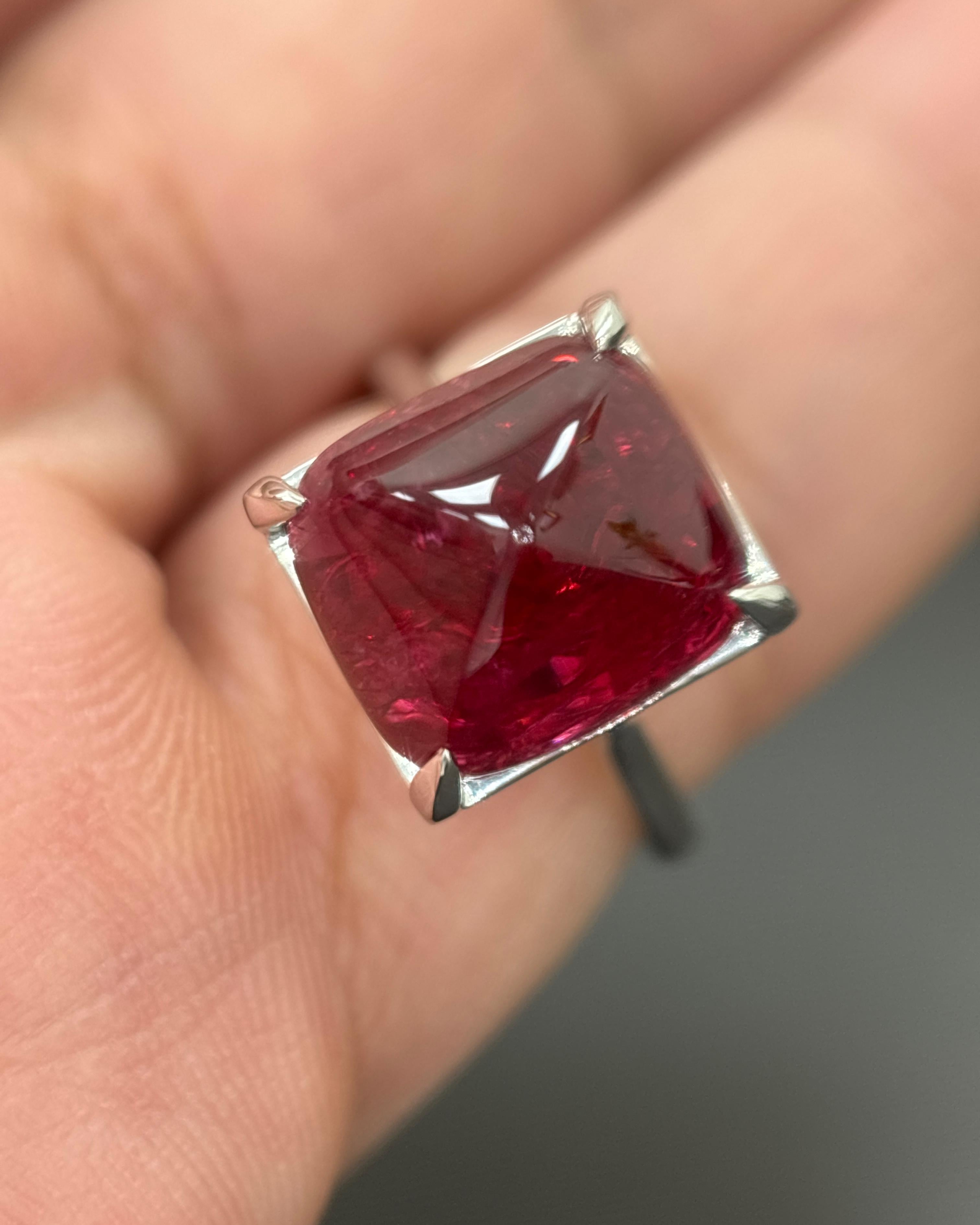 GIA zertifiziert 11,56 Karat Burma keine Hitze Spinell Sugarloaf Platin Ring im Angebot 2