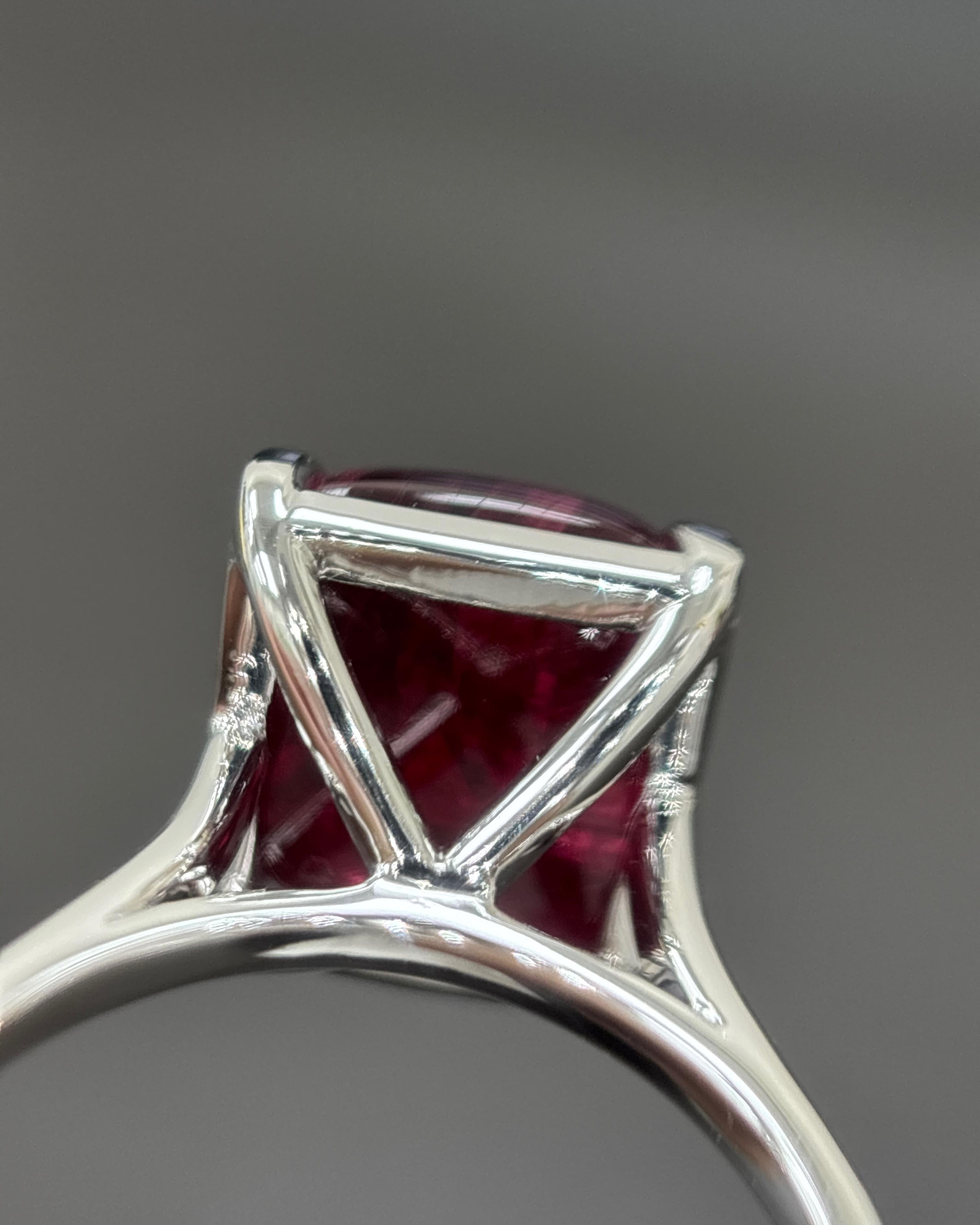 GIA zertifiziert 11,56 Karat Burma keine Hitze Spinell Sugarloaf Platin Ring im Angebot 3