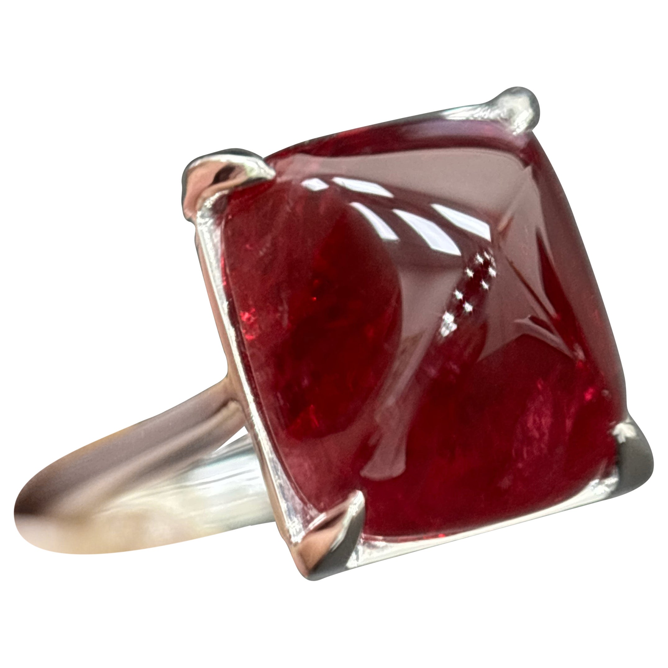 GIA zertifiziert 11,56 Karat Burma keine Hitze Spinell Sugarloaf Platin Ring im Angebot