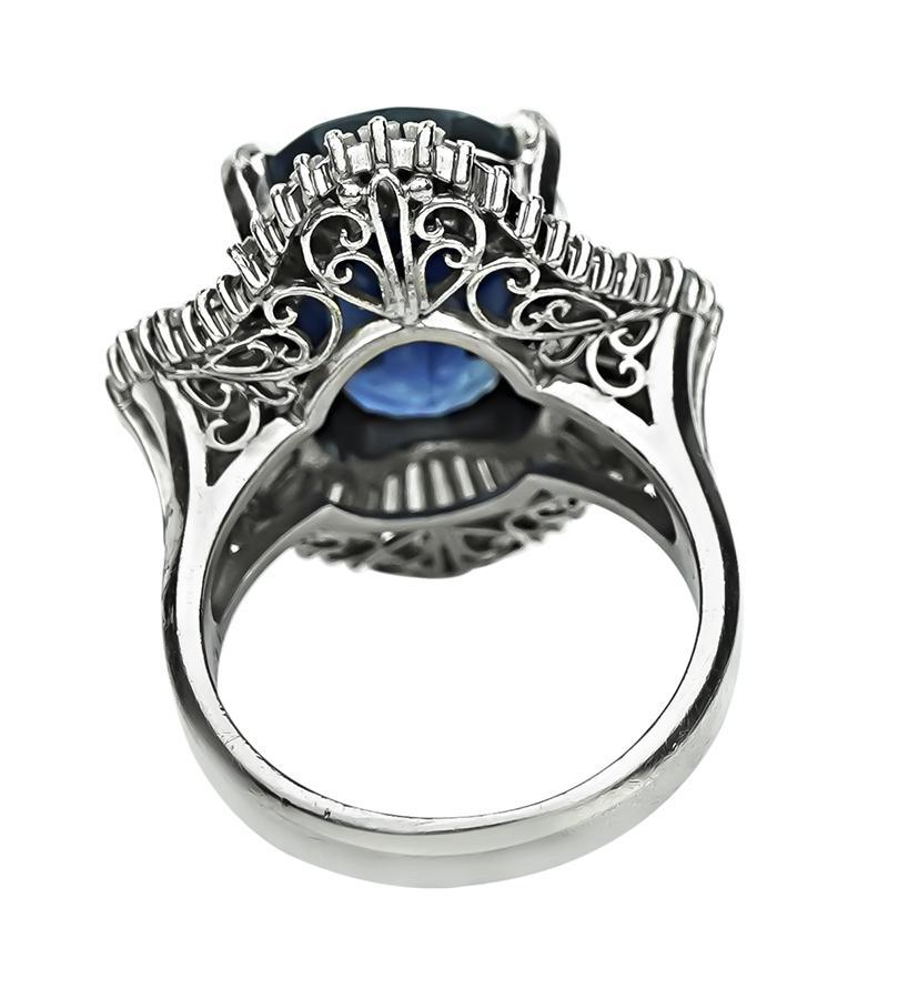 GIA zertifizierter 11,57ct Saphir 1,90ct Diamant Ring (Ovalschliff) im Angebot