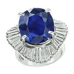 GIA zertifizierter 11,57ct Saphir 1,90ct Diamant Ring