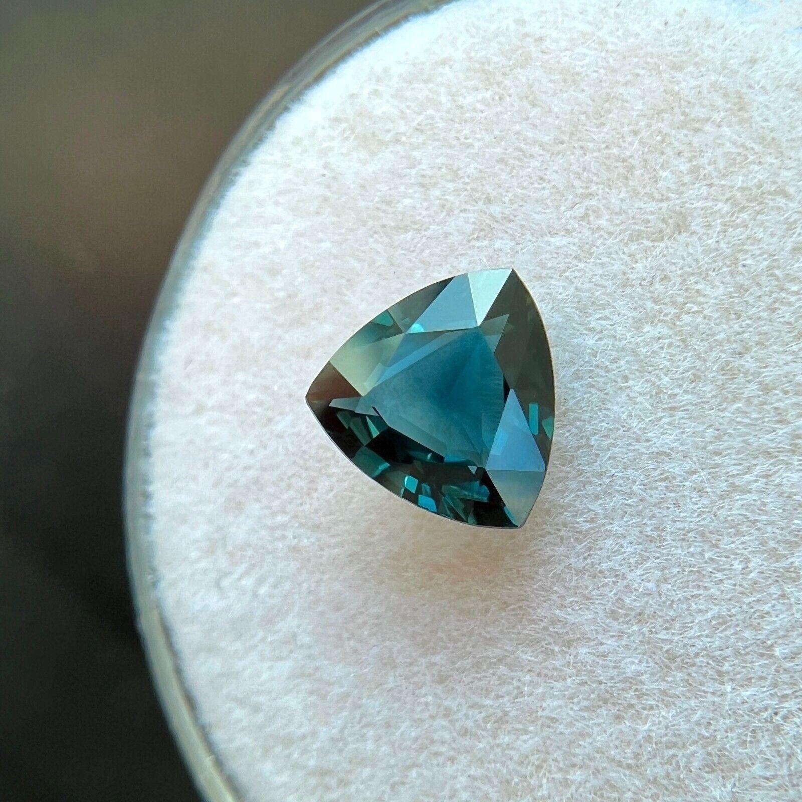Saphir bleu de 1,15 carat non traité, pierre précieuse naturelle de taille triangulaire, certifiée GIA Unisexe en vente