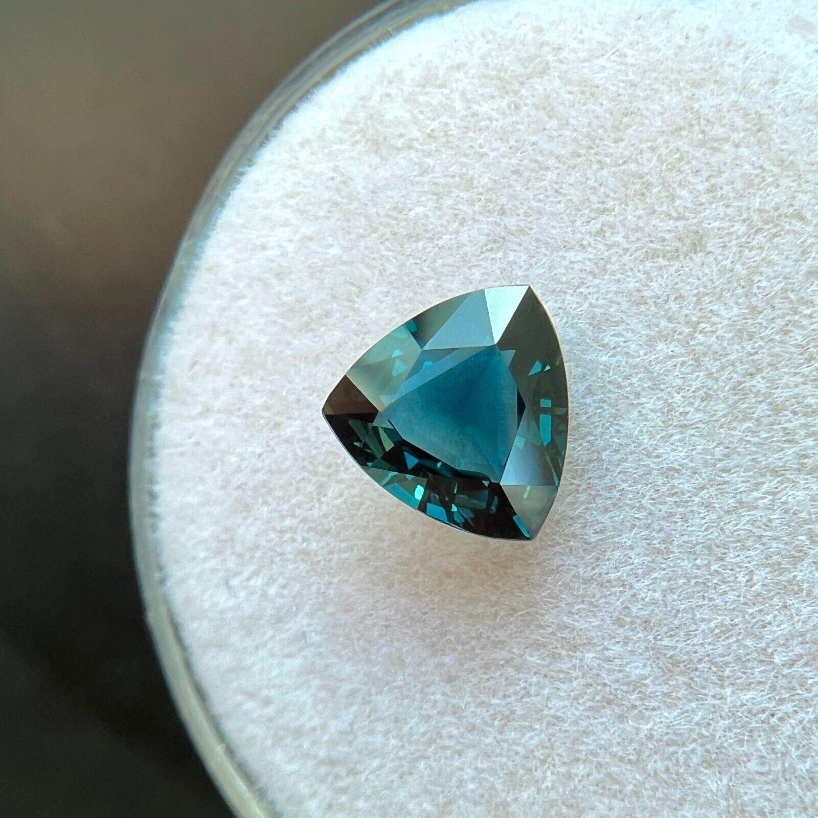 Saphir bleu de 1,15 carat non traité, pierre précieuse naturelle de taille triangulaire, certifiée GIA en vente 2