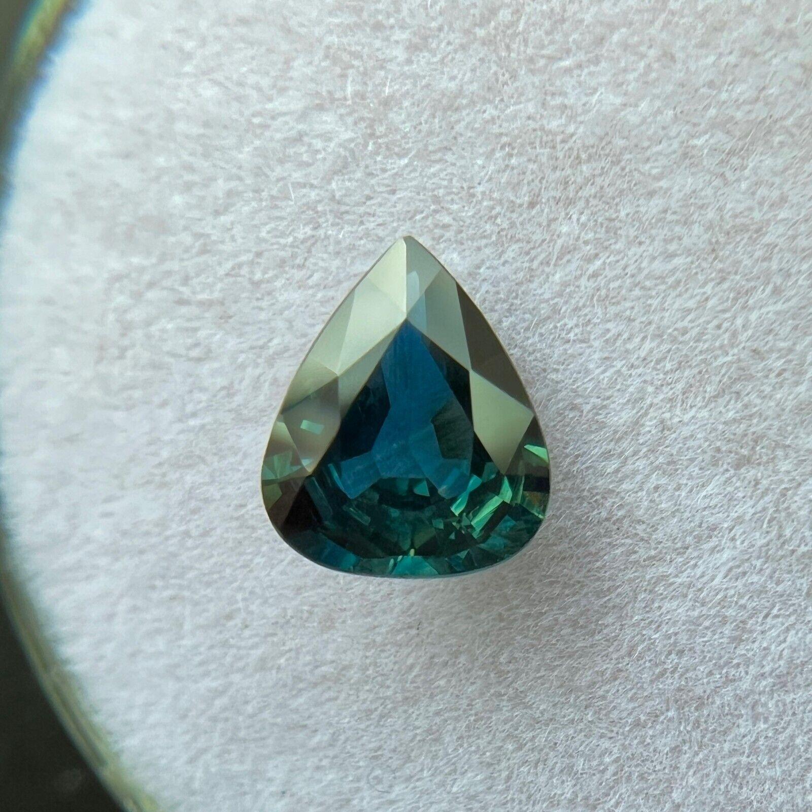 Gia Certified 1.15ct NATURAL Blue Sapphire Untreated Pear Teardrop Cut Gem For Sale 1