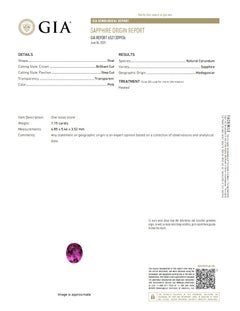 GIA certified 1.15Ct Pink Sapphire-Heated (6.85x5.46x3.52mm)