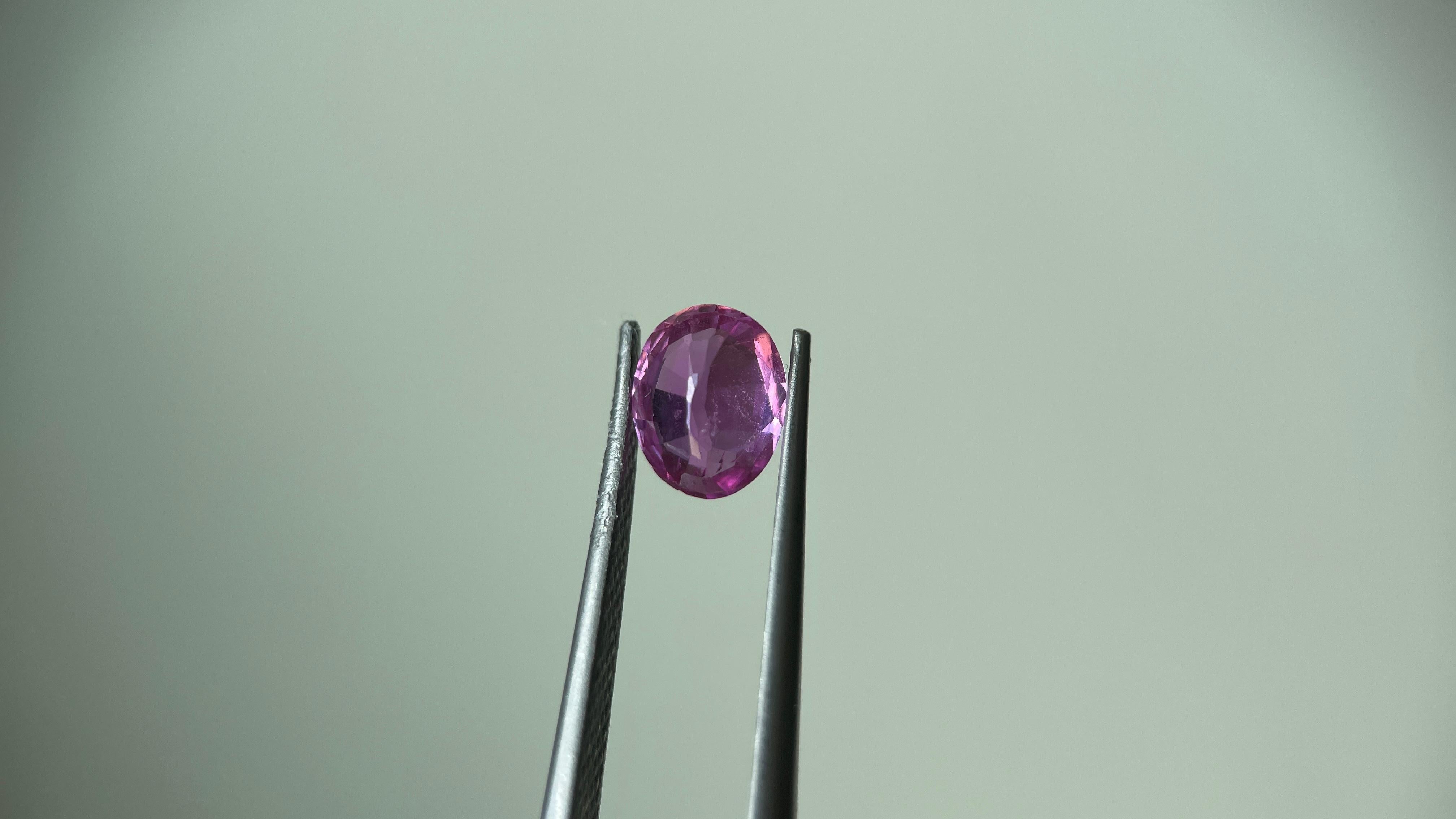 GIA zertifiziert 1.15Ct Rosa Saphir-gehärtet (6.85x5.46x3.52mm) für Damen oder Herren im Angebot