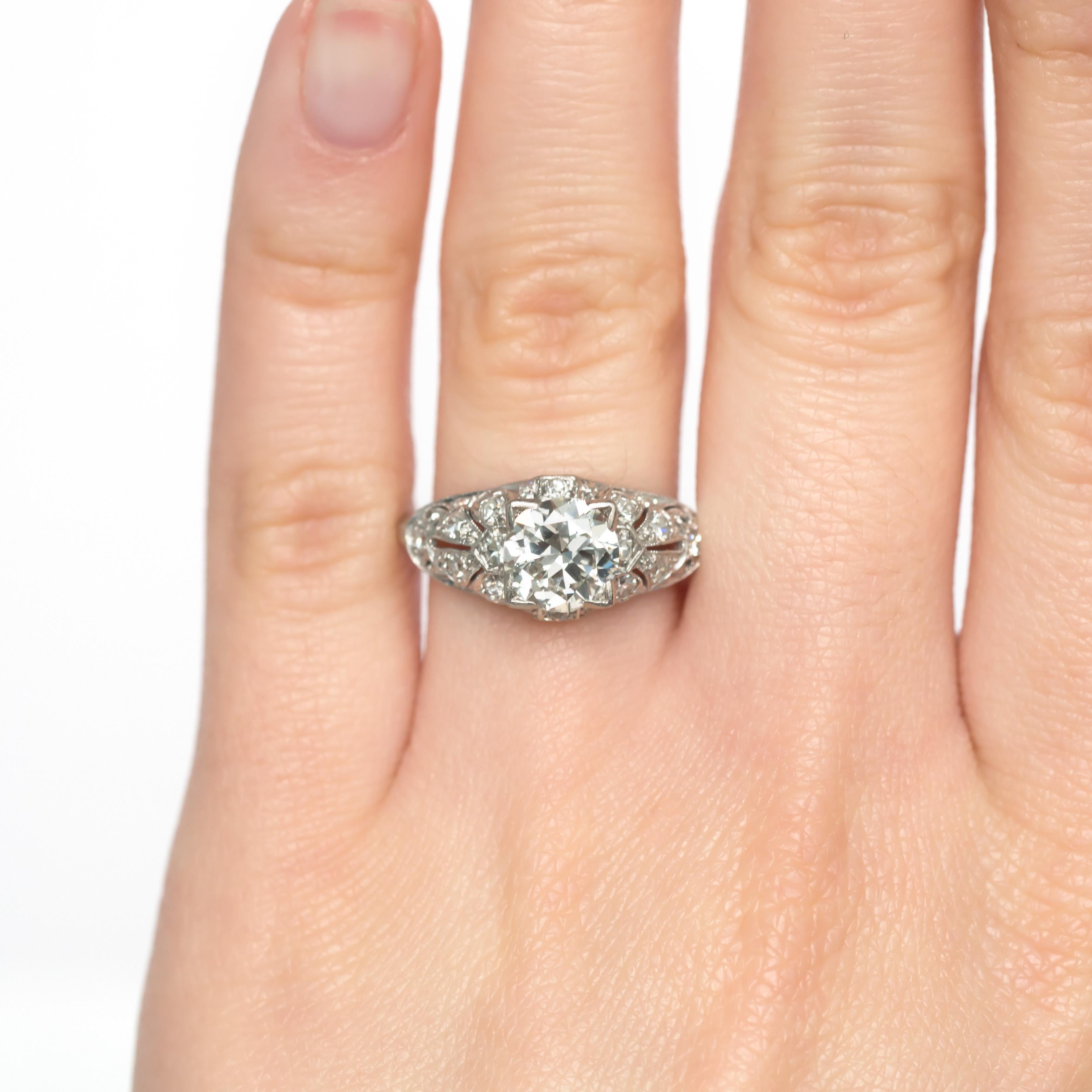 GIA Certified 1.16 Carat Diamond Platinum Engagement Ring For Sale 1