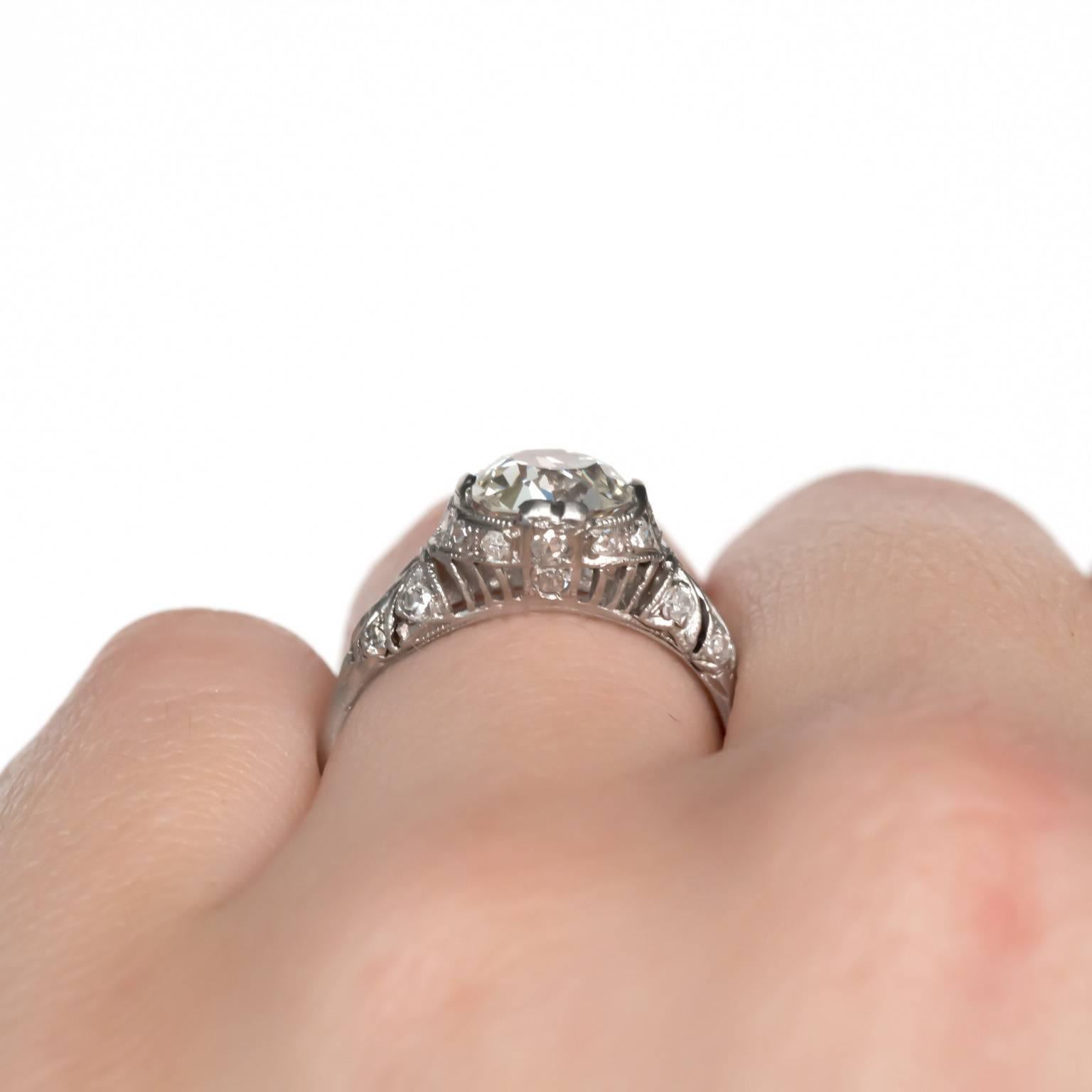 Gia zertifizierter 1,16 Karat Diamant-Platin-Verlobungsring im Angebot 3