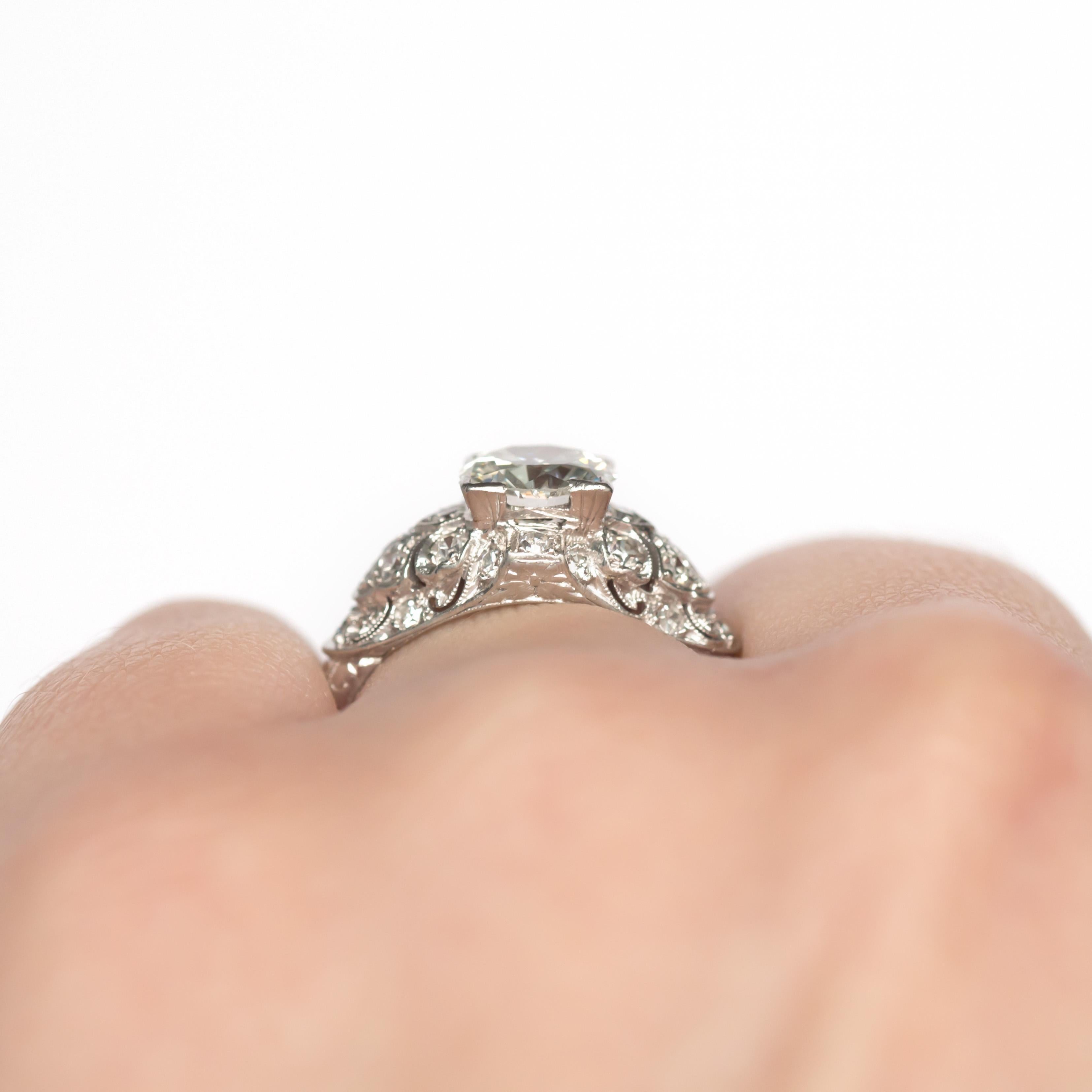 GIA Certified 1.16 Carat Diamond Platinum Engagement Ring For Sale 3