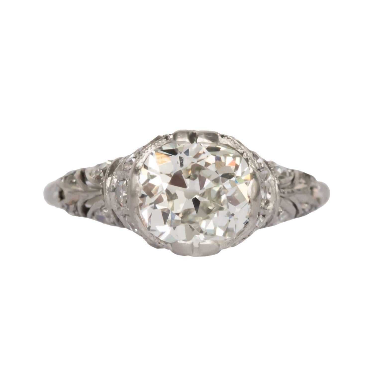Gia Certified 1.16 Carat Diamond Platinum Engagement Ring For Sale